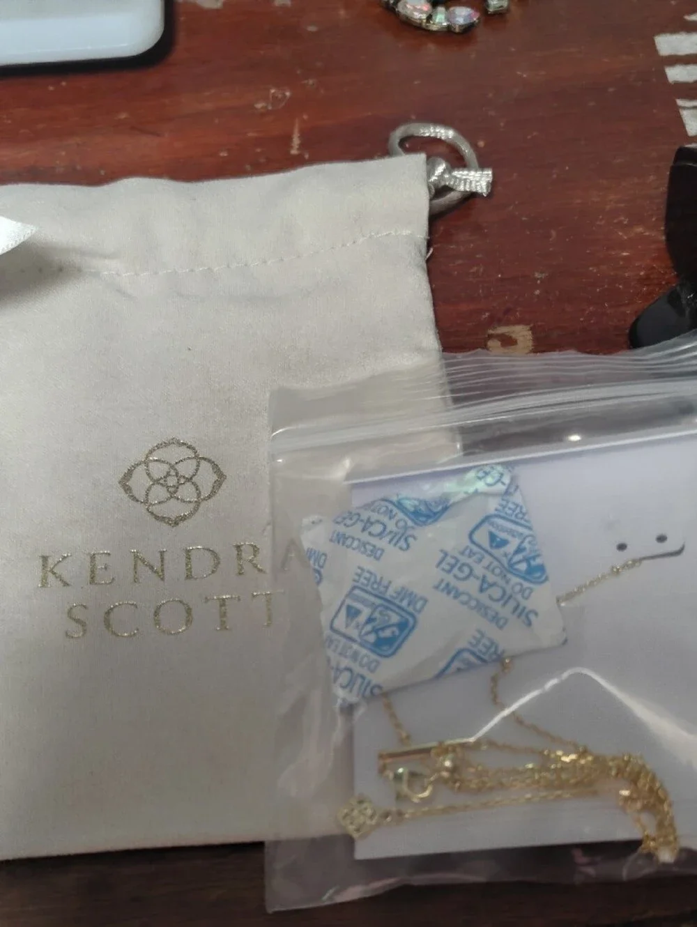 Kendra Scott Gold Chain Necklace with Green Tree Charm